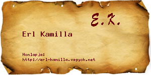 Erl Kamilla névjegykártya